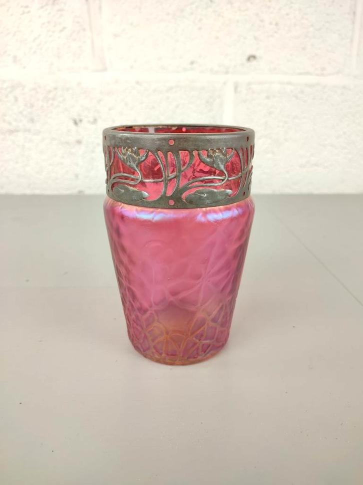 Antiek iriserend art nouveau vaasje, Antiek en Kunst, Antiek | Glaswerk en Kristal, Ophalen of Verzenden