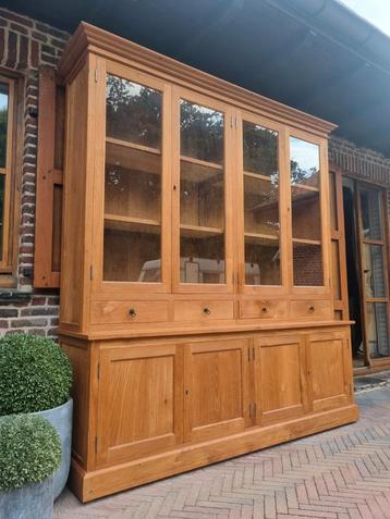 Vitroire/armoire de buffet en teck 2 pièces LIVRAISON GRATU, Teck, 200 cm ou plus, Enlèvement ou Envoi, Comme neuf