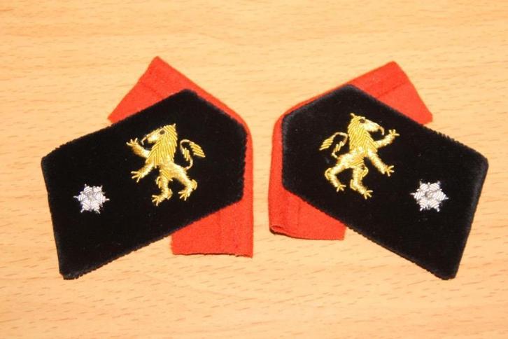 ABL paar leerling officierskraaghoeken 1e jaar (gala) (man), Verzamelen, Militaria | Algemeen, Landmacht, Kleding of Schoenen