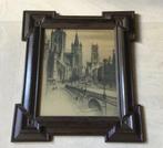 Prent van de 3 torens in Gent van Herman Verbaere ingelijst, Antiek en Kunst, Kunst | Schilderijen | Klassiek, Ophalen of Verzenden