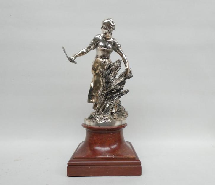 "Boerenmeisje met sikkel" verzilverd brons "Christoffle", Antiek en Kunst, Kunst | Beelden en Houtsnijwerken, Ophalen