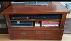 meuble TV en Teck 2 tiroirs + ouvertures, Enlèvement, Comme neuf, Teck