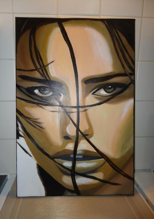 Schilderij Street Art Anna Michalowska Monique 👀😍🎁👌, Antiek en Kunst, Kunst | Schilderijen | Modern, Ophalen of Verzenden