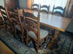 6 eiken stoelen en eiken tafel, Huis en Inrichting, Ophalen, Gebruikt