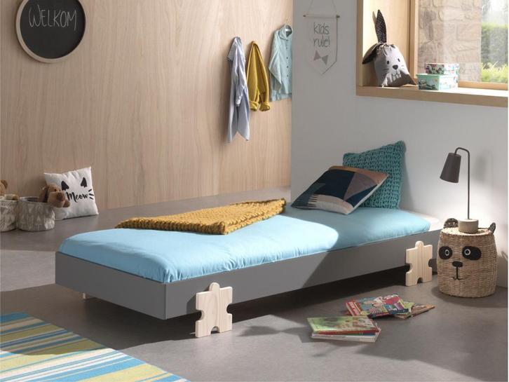 Modulo Puzzle 1-persoonsbed - Grijs, Kinderen en Baby's, Kinderkamer | Bedden