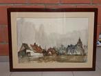 Aquarel Houtem en Draguignan - José Van Gucht, Antiek en Kunst, Ophalen