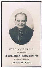 Bp. De Vos Susanne. ° Mechelen 1845 † Mechelen 1933, Verzamelen, Bidprentjes en Rouwkaarten, Ophalen of Verzenden, Bidprentje