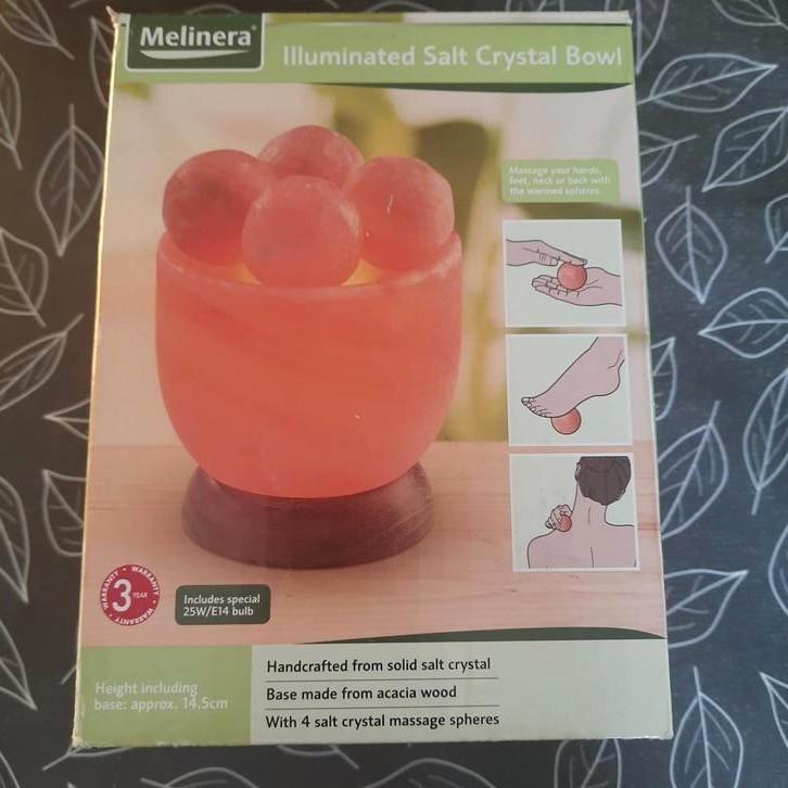 ZOUTKRISTALLAMP met MASSAGEBOLLEN *NEW*ONGEBRUIKT*, Huis en Inrichting, Woonaccessoires | Overige, Nieuw, Ophalen