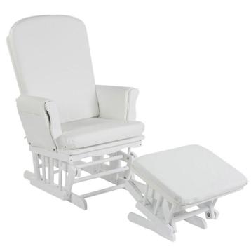 Quax Childhome Gliding Chair Rond Beuk  + voetenbank wit