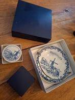 Delfts blauw schaal met handvat en onderzetters, Antiek en Kunst, Ophalen
