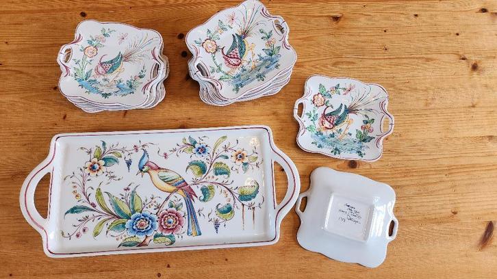 Handgeschilderd antiek Portugees tapasservies Anfora Agueda, Antiquités & Art, Antiquités | Céramique & Poterie, Enlèvement