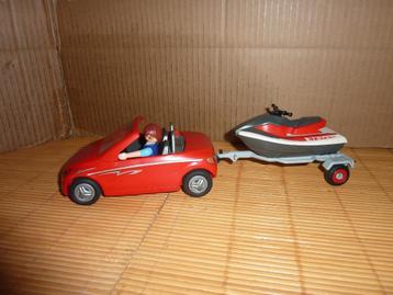 Playmobil Voiture Cabriolet avec remorque et jet ski 5133