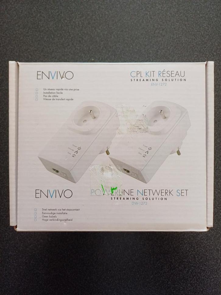 2 Powerline Adapters Envivo, Computers en Software, Powerlines, Zo goed als nieuw, Ophalen of Verzenden