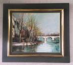 stadsgezicht met brug - Parijs ? - Francois Franc (1926-1989, Ophalen of Verzenden