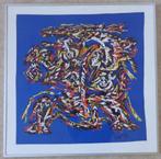 THEO WOLVECAMP / COBRA ABSTRACTIE / KLEURZEEFDRUK / 81x81cm, Antiek en Kunst, Ophalen