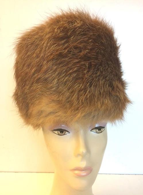 Vos bont muts * Vintage 60s *, Kleding | Dames, Mutsen, Sjaals en Handschoenen, Zo goed als nieuw, Muts, Maat 34 (XS) of kleiner