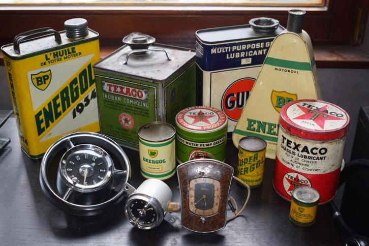 ruilen automobile klok olie blik emaillebord reclamebord, Verzamelen, Merken en Reclamevoorwerpen, Gebruikt, Reclamebord, Ophalen of Verzenden