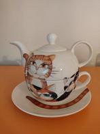 Theepot met tas en bord, Huis en Inrichting, Ophalen, Nieuw, Keramiek, Kop(pen) en/of Schotel(s)