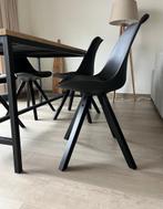 4 zwarte eetstoelen, Huis en Inrichting, Stoelen, Ophalen, Zo goed als nieuw, Zwart, Vier