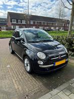 Fiat 500 2015 pano black Lounge Airco 99.000km, Voorwielaandrijving, Stof, 4 cilinders, Zwart