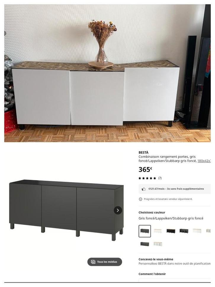 IKEA BESTÅ dressoir, Huis en Inrichting, Kasten | Buffetkasten, Gebruikt, Minder dan 100 cm, 150 tot 200 cm, 25 tot 50 cm, Met deur(en)