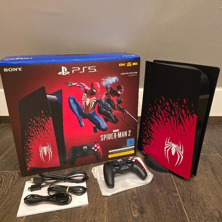 PlayStation 5 Disk Spiderman Editie [Als Nieuw], Games en Spelcomputers, Spelcomputers | Sony PlayStation 5, Zo goed als nieuw