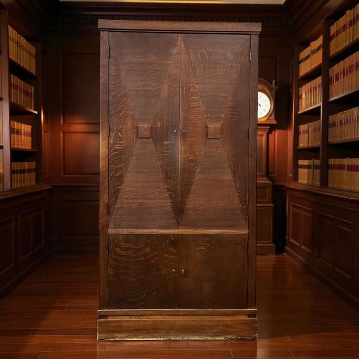 Vintage XL hoge art deco kast / leggerkast, Antiek en Kunst, Curiosa en Brocante, Ophalen of Verzenden