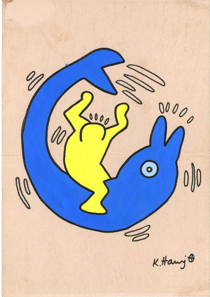 Keith Haring Artwork, Antiquités & Art, Art | Peinture | Moderne, Enlèvement ou Envoi