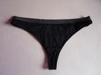 Zwart-grijze satijnen string  Maat L, Kleding | Dames, Ondergoed en Lingerie, Ophalen of Verzenden, Zwart, String