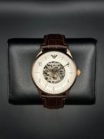 Emporio Armani horloge - Meccanico -, Handtassen en Accessoires, Horloges | Heren, Leer, Polshorloge, Nieuw, Ophalen