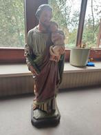 Oud heiligenbeeld Jozef en kind, Antiek en Kunst, Antiek | Religieuze voorwerpen, Ophalen of Verzenden
