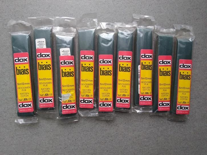 Dox biais katoen 5m 12mm : lot van 9 stuks, Hobby en Vrije tijd, Borduren en Borduurmachines, Nieuw, Onderdeel of Accessoires