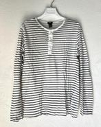 Gestreepte longsleeve H&M maat M - €4, Kleding | Heren, T-shirts, Maat 48/50 (M), Wit, Ophalen of Verzenden, Zo goed als nieuw