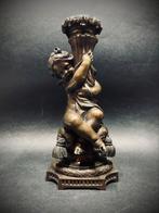 Antiek bronzen beeld putti /kandelaar, Antiek en Kunst, Kunst | Beelden en Houtsnijwerken, Ophalen of Verzenden