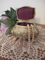 juwelenkistje-sieradenkistje-shabby chic-VINTAGE, Ophalen of Verzenden, Brons