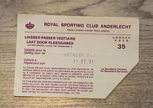 Gesigneerd laat door pas anderlecht - antwerp 1991, Verzamelen, Sportartikelen en Voetbal, Ophalen of Verzenden