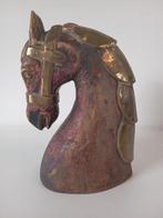 Jolie tête de cheval en bois et laiton, Antiquités & Art, Envoi