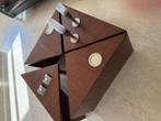 Salontafel bubinga hout met RVS poot, Ophalen, Minder dan 50 cm, Nieuw, Minder dan 50 cm