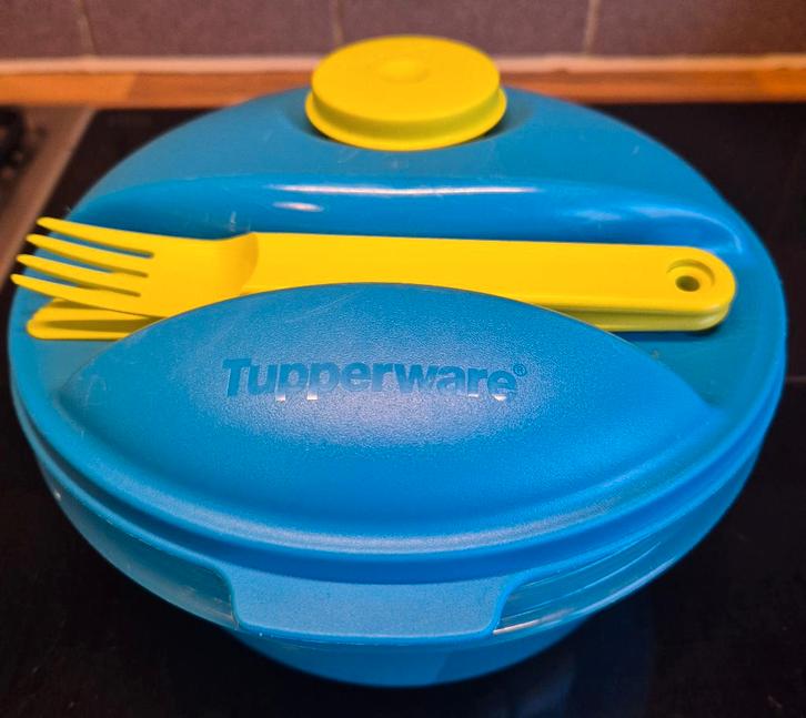 Tupperware To Go Salade, Huis en Inrichting, Keuken | Tupperware, Zo goed als nieuw, Overige typen, Blauw, Groen, Ophalen of Verzenden