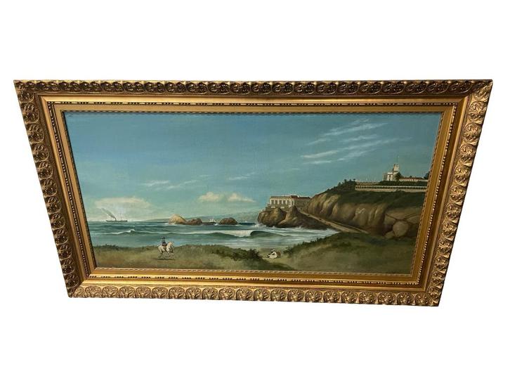 Grand tableau marine signée A. Cortes 1893 - John Sykes, Antiquités & Art, Art | Peinture | Classique, Enlèvement