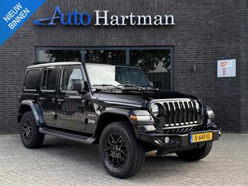 Jeep Wrangler Unlimited 4xe 380 Sahara Sky-one Cabrio|Stuurv, Auto's, Jeep, Automaat, Zwart, Cabriolet, Zwart