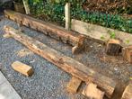 2 oude eiken balken van 3 m op 20 cm x 20 cm, Doe-het-zelf en Bouw, Ophalen, Gebruikt, Minder dan 25 mm, Eiken
