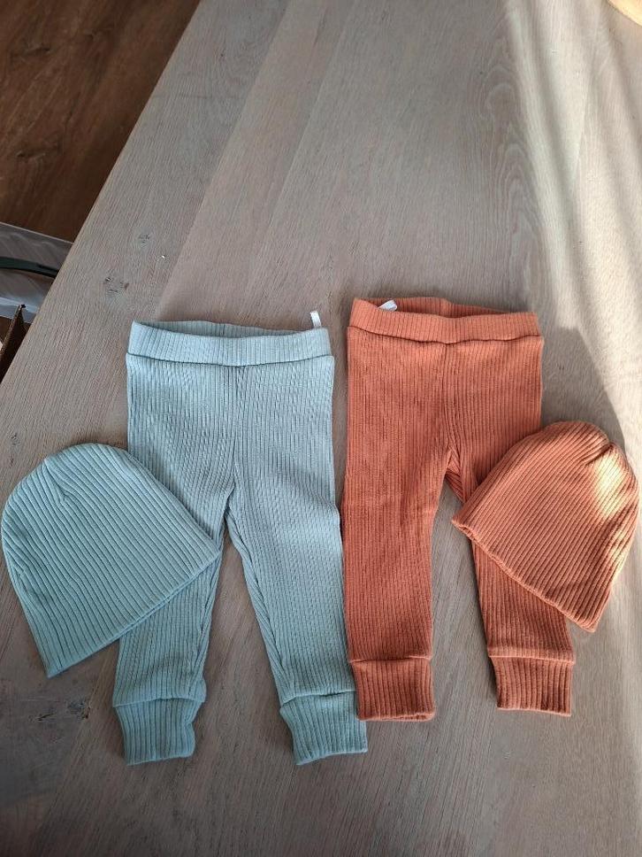 Zeeman Rib Setjes Maat 62 (2x) - Leggings & Mutsjes, Kinderen en Baby's, Babykleding | Maat 62, Zo goed als nieuw, Jongetje of Meisje