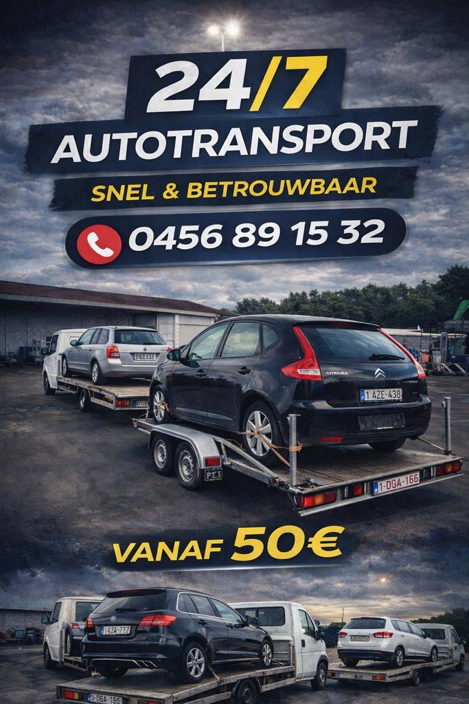 Depannage autotransport takelwagen 24/7 0456891532, Auto diversen, Aanhangers en Bagagewagens, Gebruikt, Ophalen