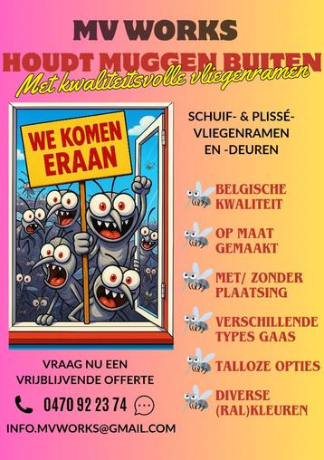 Vliegenramen en deuren beschikbaar voor biedingen
