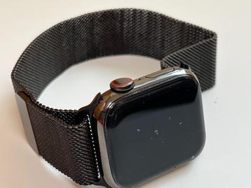 Bracelet à boucle milanaise pour Apple Watch 44 mm, noir sid