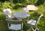 Tuinset vintage wit plastic, Tuin en Terras, Ophalen, Bank, Tuinset
