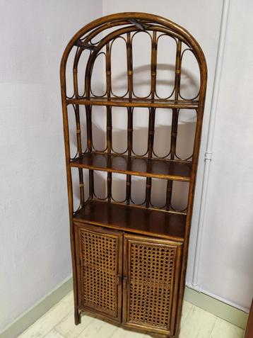 Vintage Bamboe / Rotan kast - Boho wandkast beschikbaar voor biedingen