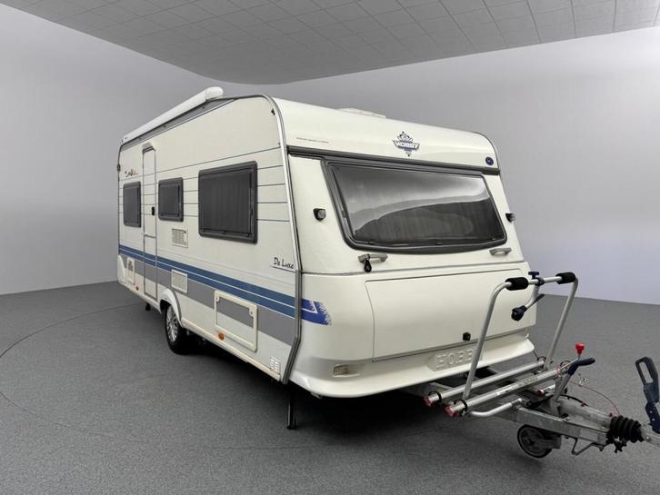 Hobby De Luxe 495 UL Mover Fietsendragers Voortent, Caravans en Kamperen, Caravans, tot en met 4, Rondzit, Hobby, 2 aparte bedden