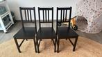 Gratis: 3 stoelen 'Stefan' IKEA, Huis en Inrichting, Ophalen, Gebruikt, Zwart, Hout